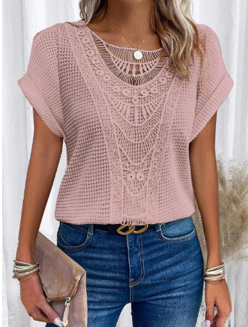 T-shirt ethnique ajouré d'été
