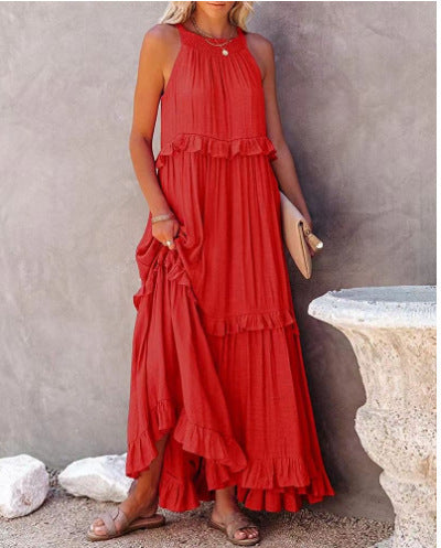 Robe longue à volants