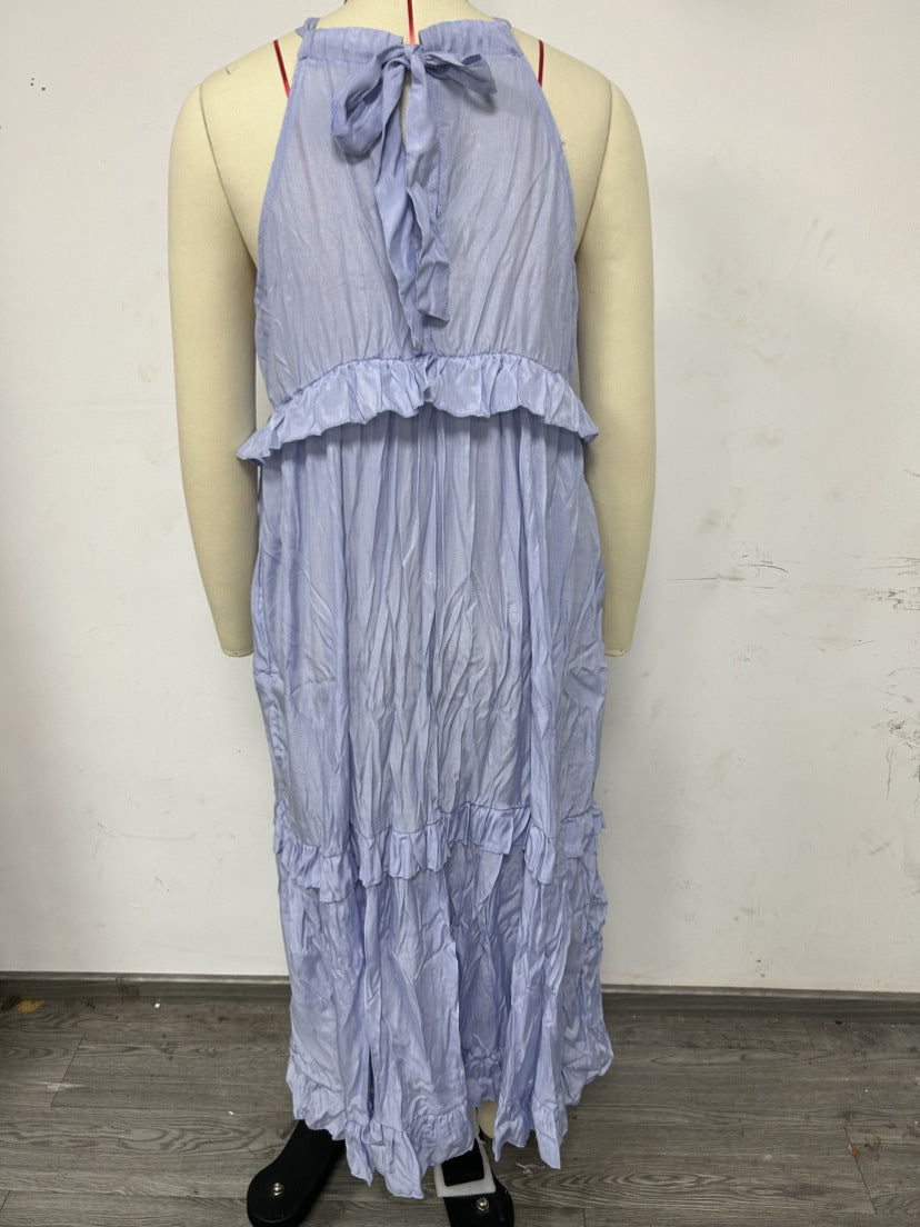 Robe longue à volants